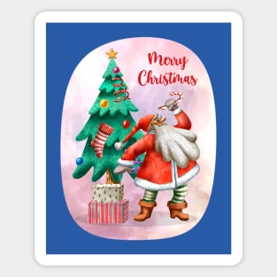 Santa is ready to share Christmas gifts Magnet
